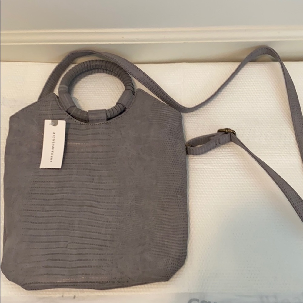 Anthropologie Faux Snake Skin Purse in Gray